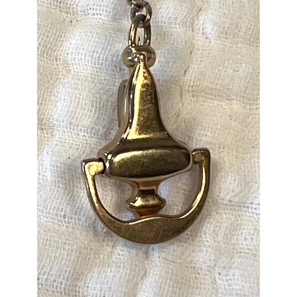 Vintage Hickok Door Knocker Tie Clip Chain Gold Tone Men's Mid Century USA